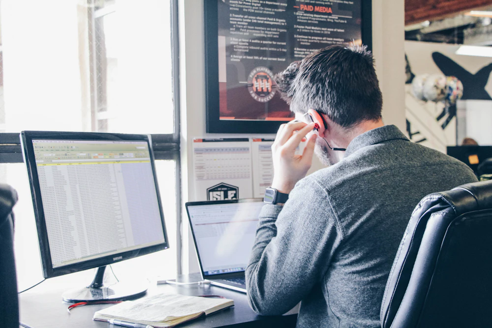 Software engineer reviewing their resume